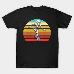 Skeleton Roller TShirt Halloween Skater T-Shirt